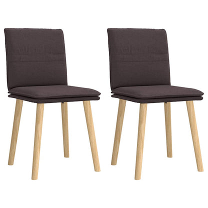 Cadeiras de jantar 2 pcs tecido castanho-escuro