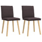 Cadeiras de jantar 2 pcs tecido castanho-escuro