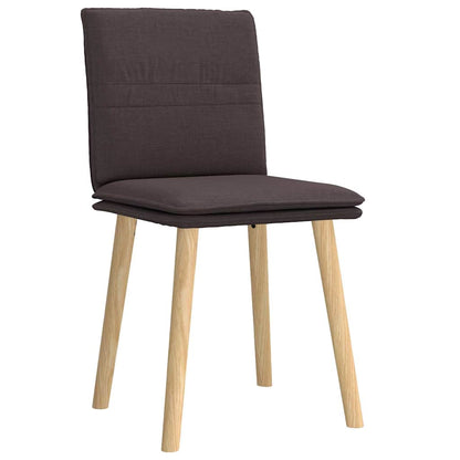 Cadeiras de jantar 2 pcs tecido castanho-escuro