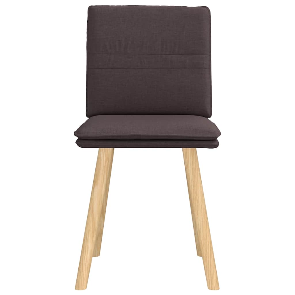 Cadeiras de jantar 2 pcs tecido castanho-escuro
