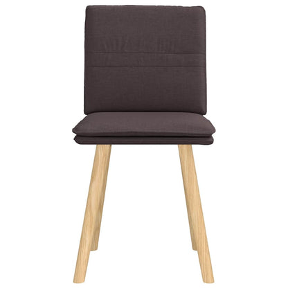 Cadeiras de jantar 2 pcs tecido castanho-escuro