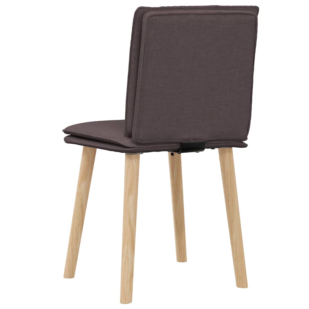 Cadeiras de jantar 2 pcs tecido castanho-escuro
