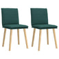 Cadeiras de jantar 2 pcs tecido verde-escuro