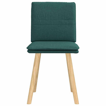 Cadeiras de jantar 2 pcs tecido verde-escuro