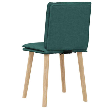 Cadeiras de jantar 2 pcs tecido verde-escuro