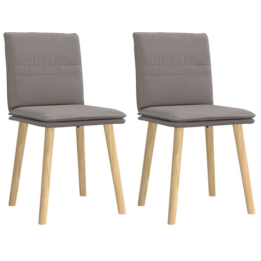 Cadeiras de jantar 2 pcs tecido cinzento-acastanhado