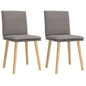 Cadeiras de jantar 2 pcs tecido cinzento-acastanhado