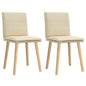 Cadeiras de jantar 2 pcs tecido cor creme