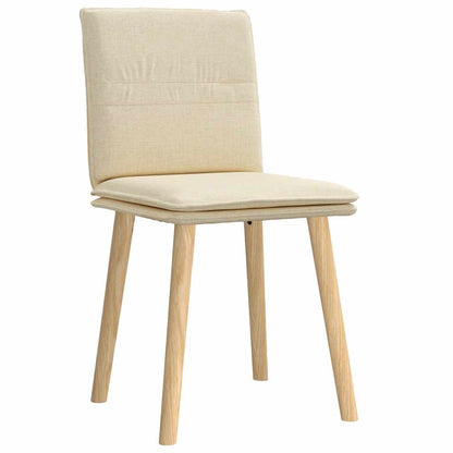Cadeiras de jantar 2 pcs tecido cor creme
