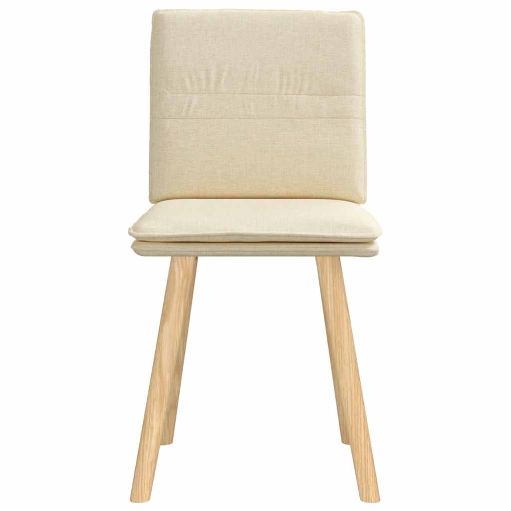 Cadeiras de jantar 2 pcs tecido cor creme