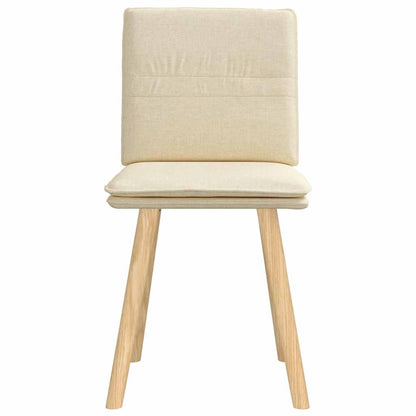 Cadeiras de jantar 2 pcs tecido cor creme
