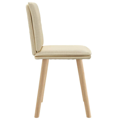 Cadeiras de jantar 2 pcs tecido cor creme