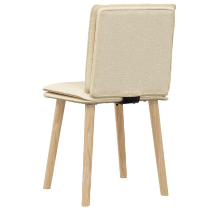 Cadeiras de jantar 2 pcs tecido cor creme