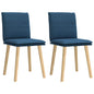 Cadeiras de jantar 2 pcs tecido azul