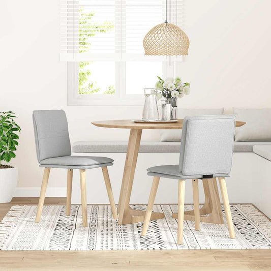 Cadeiras de jantar 2 pcs tecido cinza nuvem