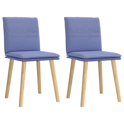 Cadeiras de jantar 2 pcs Jeans Tecido Azul