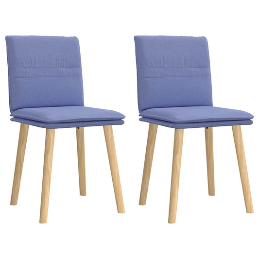 Cadeiras de jantar 2 pcs Jeans Tecido Azul