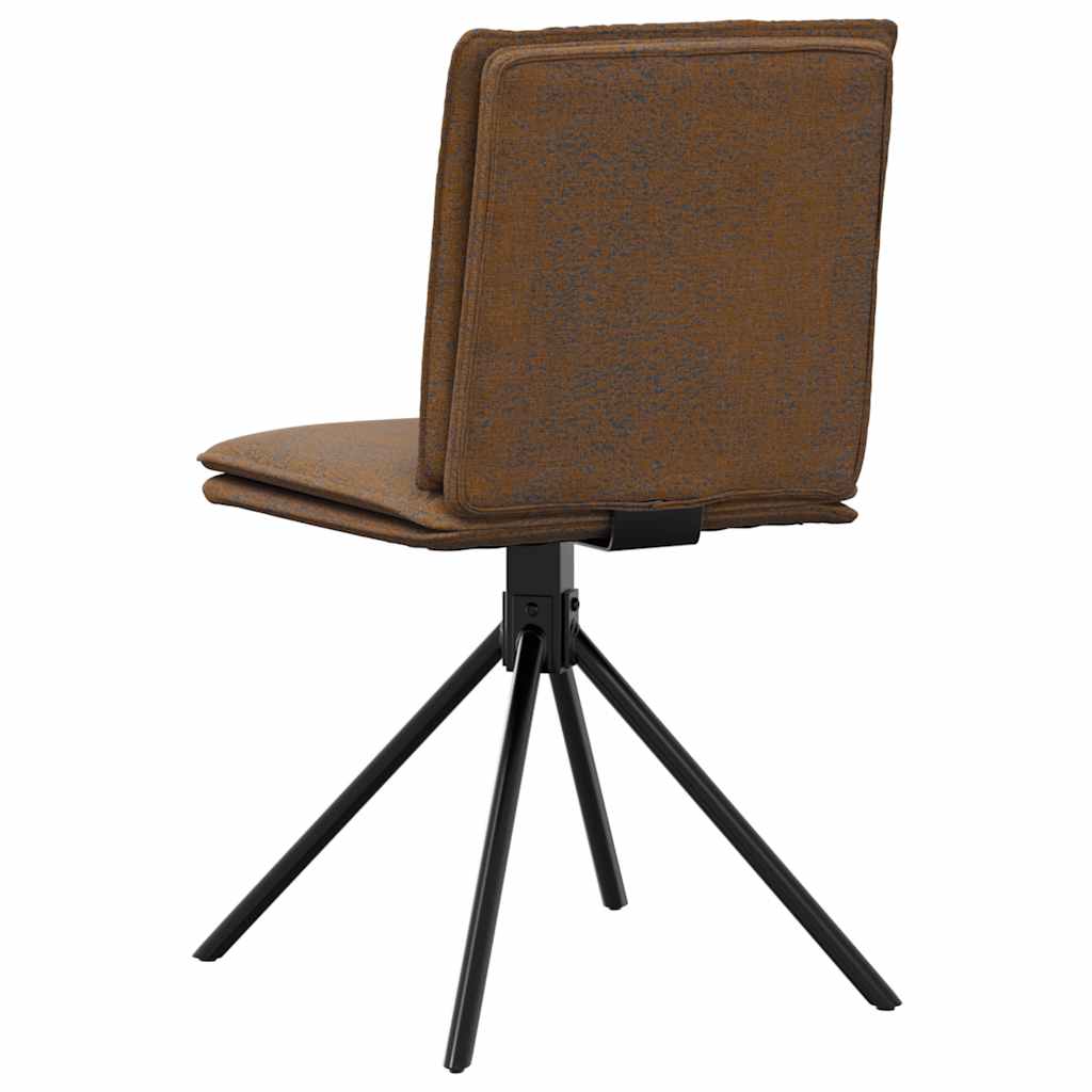 Cadeira de jantar Brown Faux Suede Leather