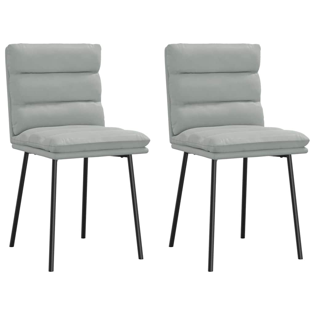 Cadeiras de jantar 2 pcs veludo cinzento-claro