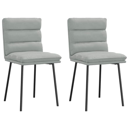 Cadeiras de jantar 2 pcs veludo cinzento-claro