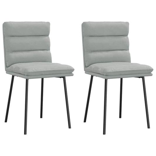 Cadeiras de jantar 2 pcs veludo cinzento-claro