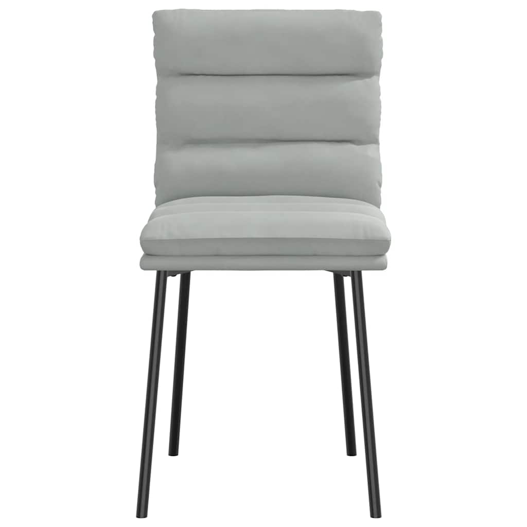 Cadeiras de jantar 2 pcs veludo cinzento-claro