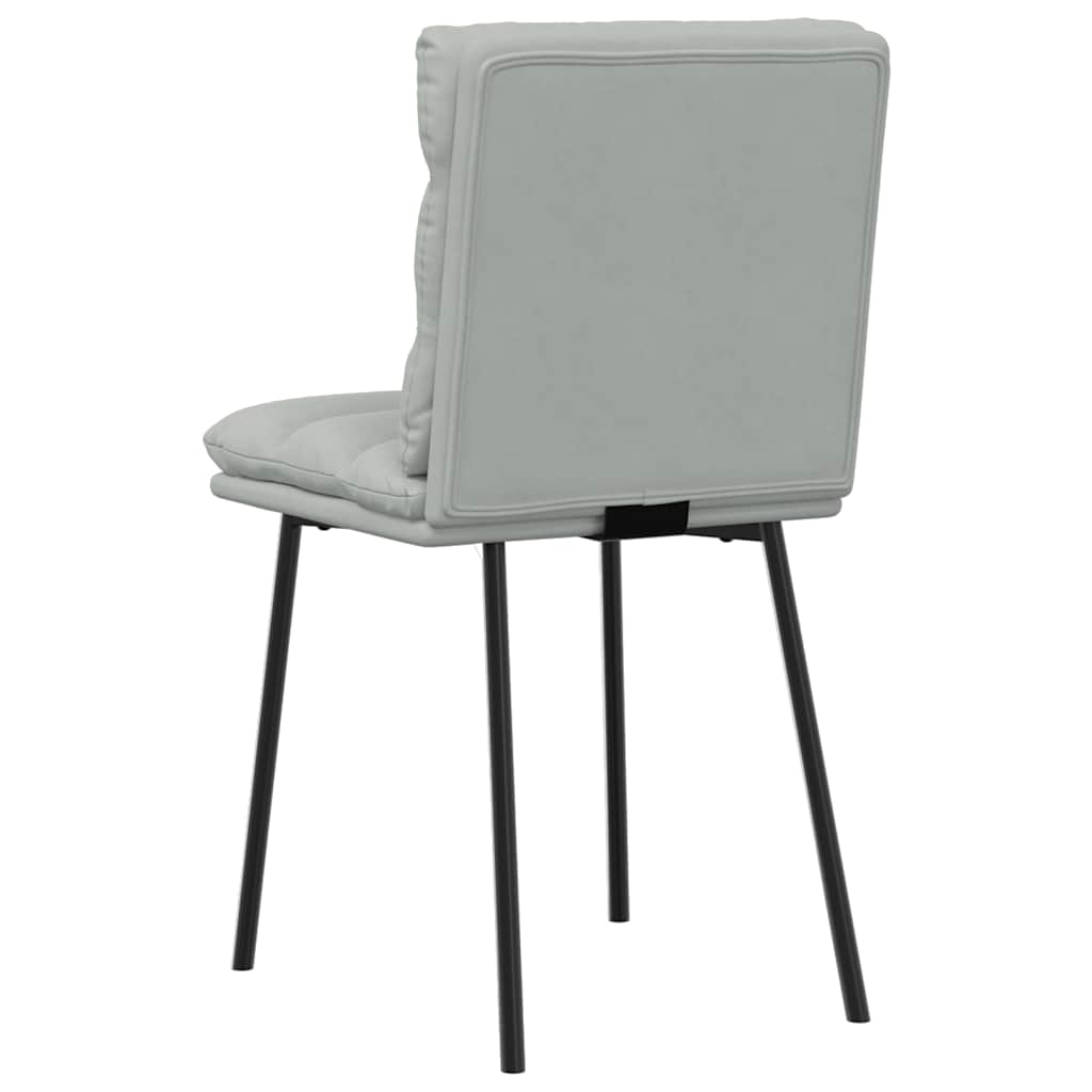 Cadeiras de jantar 2 pcs veludo cinzento-claro