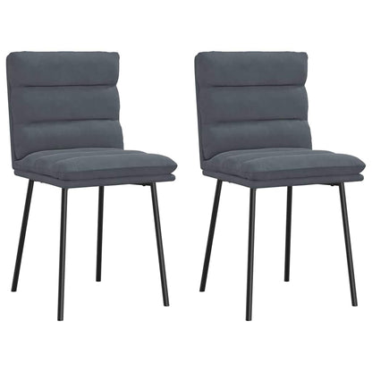 Cadeiras de jantar 2 pcs veludo cinzento-escuro
