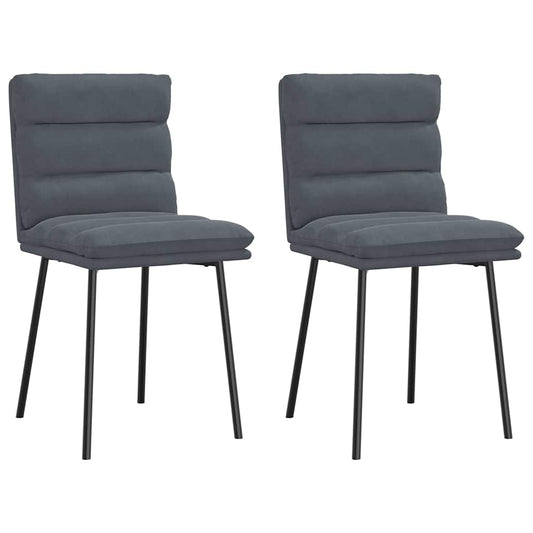 Cadeiras de jantar 2 pcs veludo cinzento-escuro