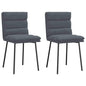 Cadeiras de jantar 2 pcs veludo cinzento-escuro