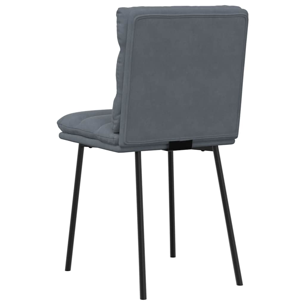 Cadeiras de jantar 2 pcs veludo cinzento-escuro