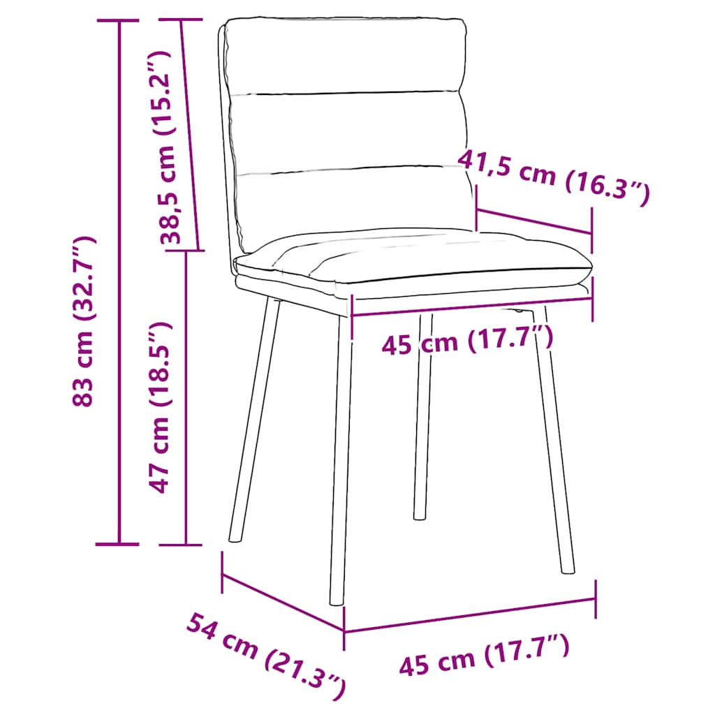Cadeiras de jantar 2 pcs veludo cinzento-escuro