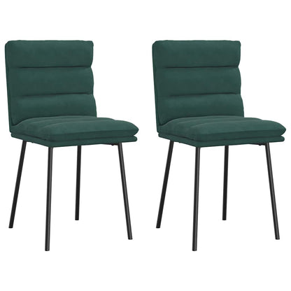 Cadeiras de jantar 2 pcs veludo verde-escuro