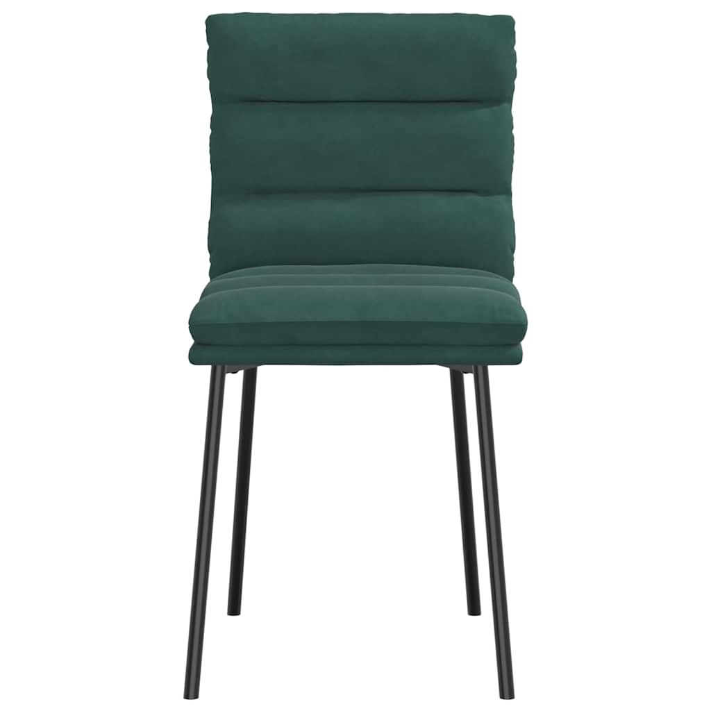 Cadeiras de jantar 2 pcs veludo verde-escuro