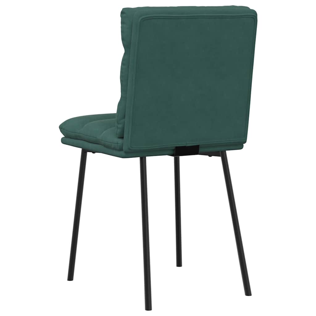 Cadeiras de jantar 2 pcs veludo verde-escuro