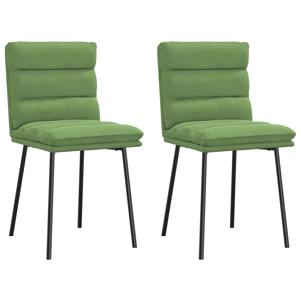 Cadeiras de jantar 2 pcs veludo verde-claro