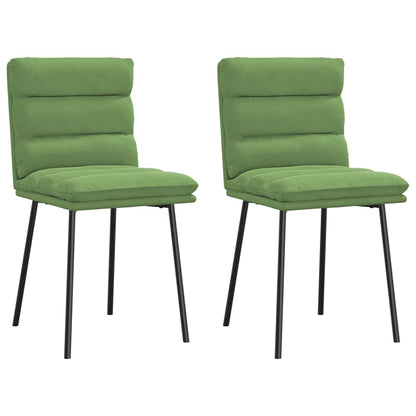 Cadeiras de jantar 2 pcs veludo verde-claro