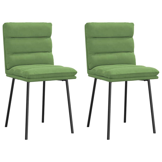 Cadeiras de jantar 2 pcs veludo verde-claro