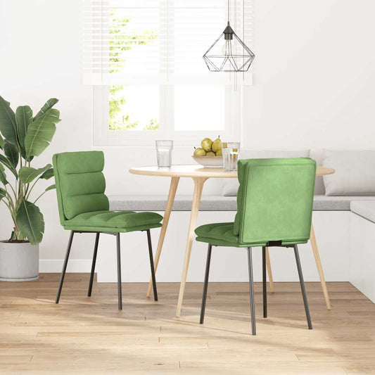 Cadeiras de jantar 2 pcs veludo verde-claro