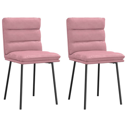 Cadeiras de jantar 2 pcs veludo rosa