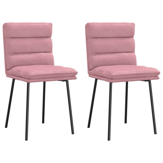 Cadeiras de jantar 2 pcs veludo rosa