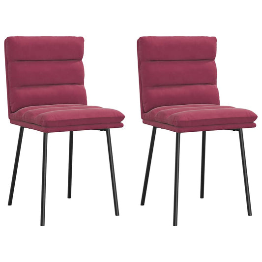 Cadeiras de jantar 2 pcs veludo vermelho tinto