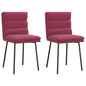 Cadeiras de jantar 2 pcs veludo vermelho tinto