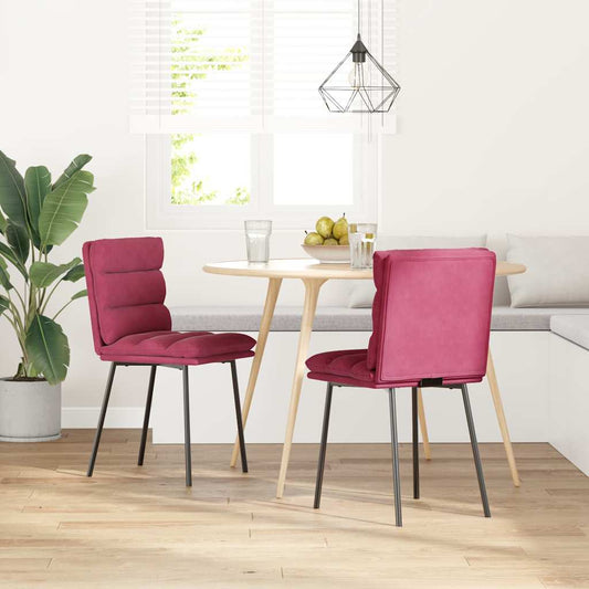 Cadeiras de jantar 2 pcs veludo vermelho tinto