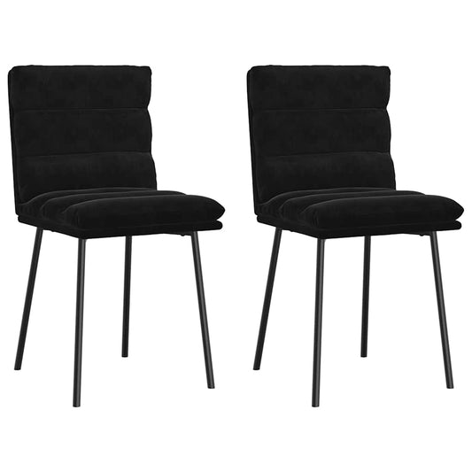 Cadeiras de jantar 2 pcs veludo preto