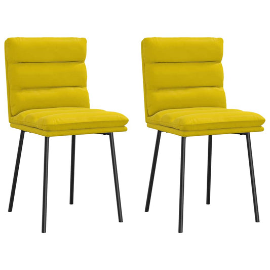 Cadeiras de jantar 2 pcs veludo amarelo