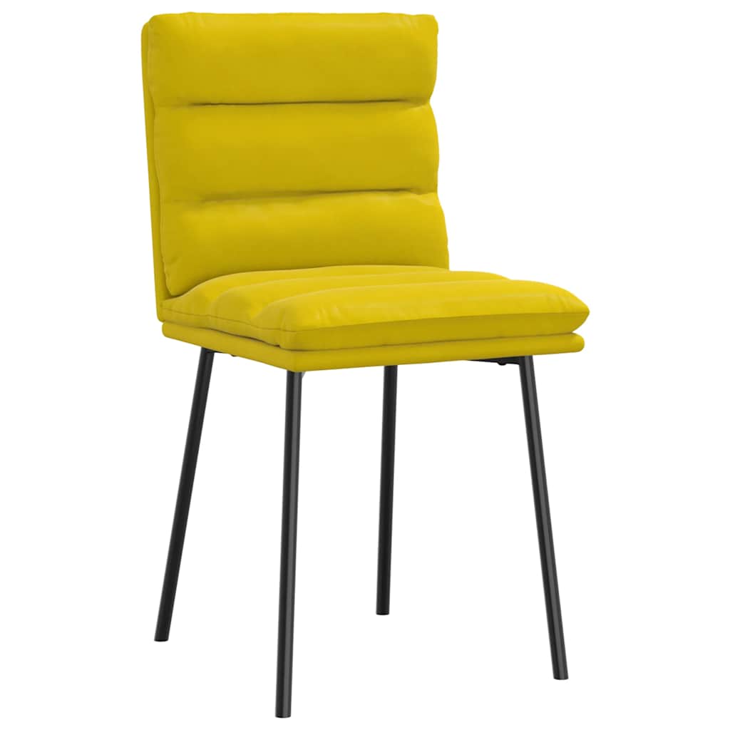 Cadeiras de jantar 2 pcs veludo amarelo