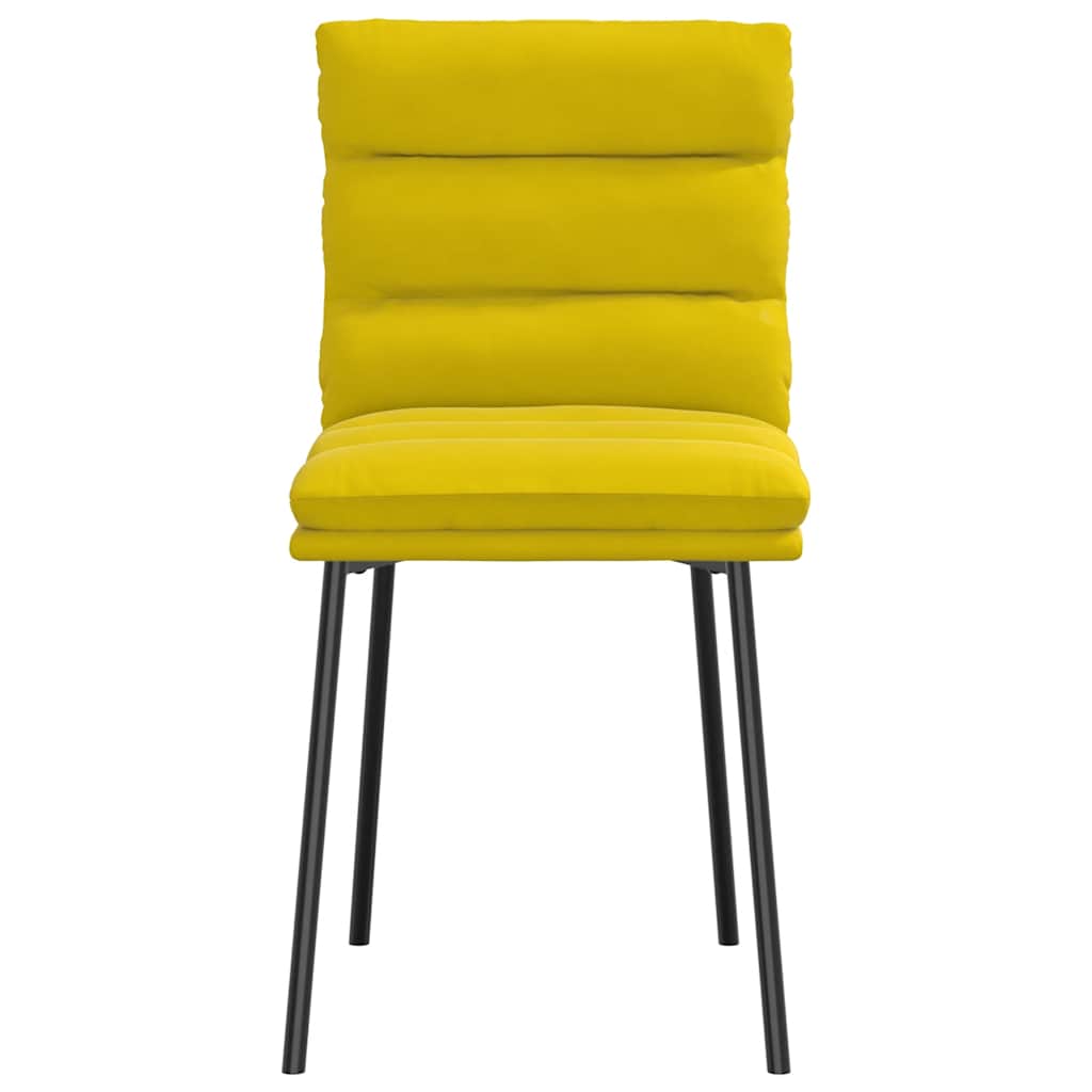 Cadeiras de jantar 2 pcs veludo amarelo