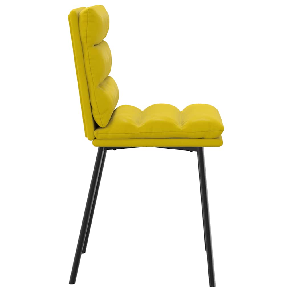 Cadeiras de jantar 2 pcs veludo amarelo