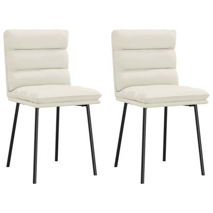 Cadeiras de jantar 2 pcs veludo cor creme